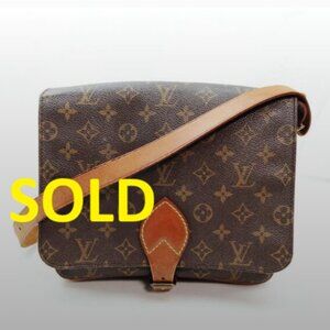 Authentic Louis Vuitton Cartouchiere GM Monogram Shoulder Bag 196-120425